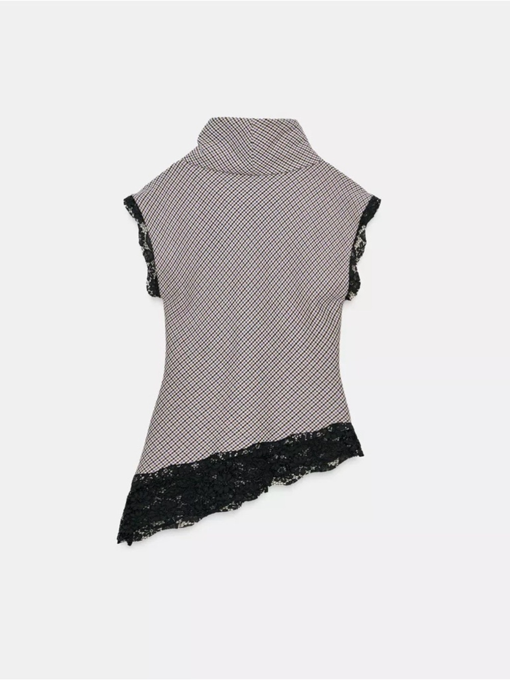 Zara Black Lace-Trim Sleeveless Knit Top - Picture 7 of 9
